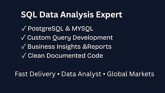 analyse your database and deliver sql insights and reports