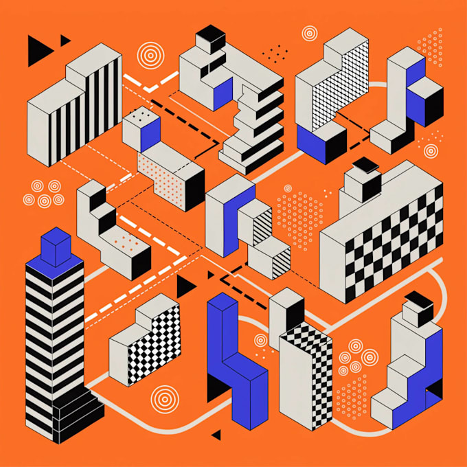 make draw a unique vector or isometric map