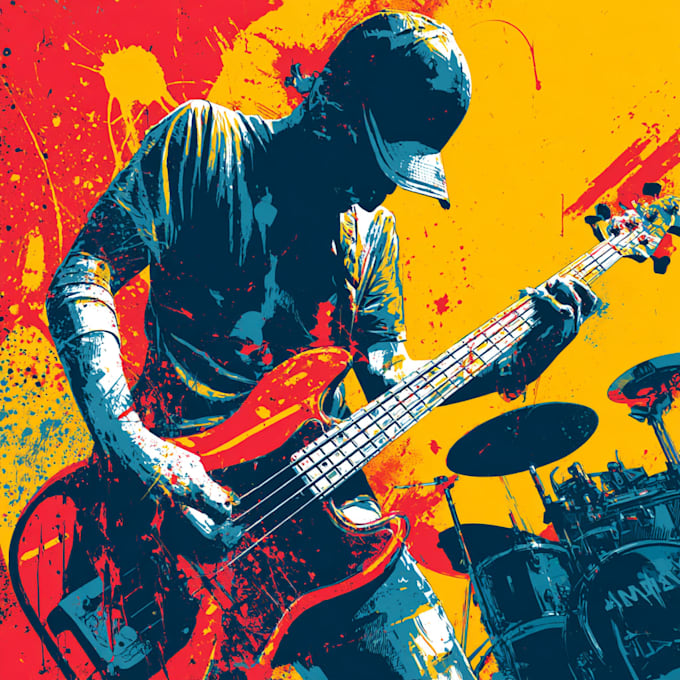 create bold music cover illustrations for bands and artists