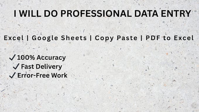 do fast and accurate data entry, excel, copy paste work