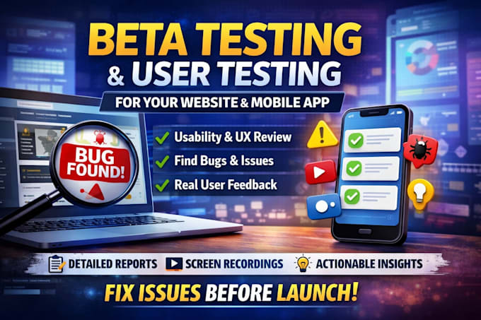 user test beta test manual test saas website and provide feedback