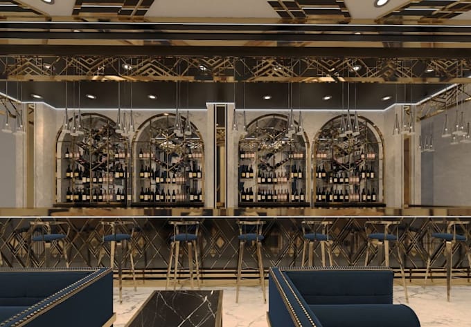 3d restaurant interior design,bar areas, cozy lounge spaces,open ...