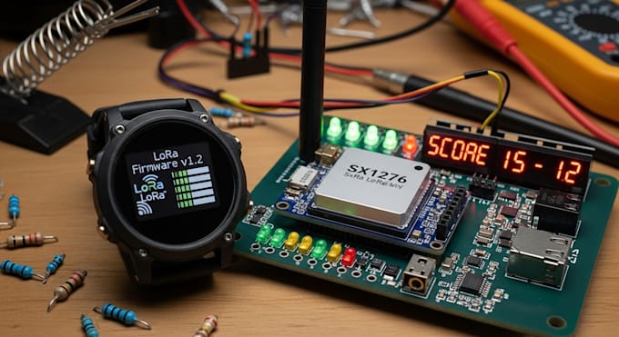 develop lora watch firmware and rf, led scoreboard controller lora with sx1276