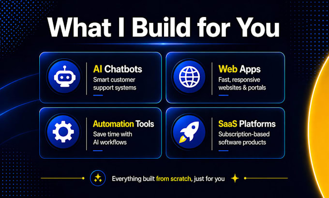 build custom ai web app chatbot or saas automation for your business