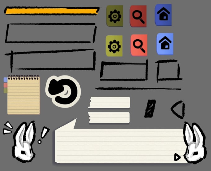 draw custom UI button packs for video game UI
