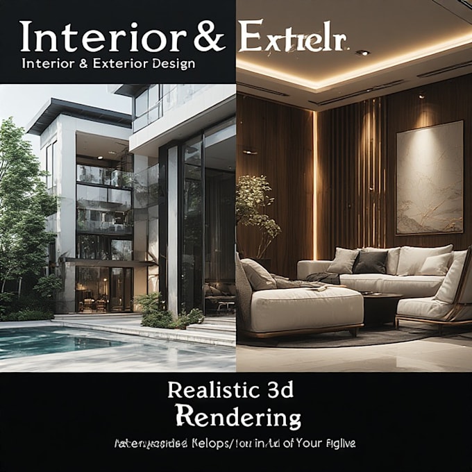 create interior design and realistic 3d rendering