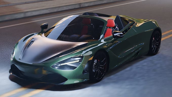 create cinematic 3d car renders with realistic lighting