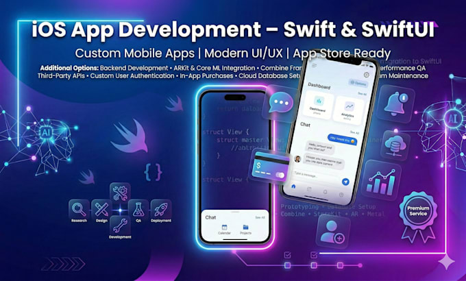 build ios app and mobile app development in swift or swiftui