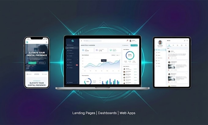 Build a modern ai powered saas dashboard landing page or web app by ...