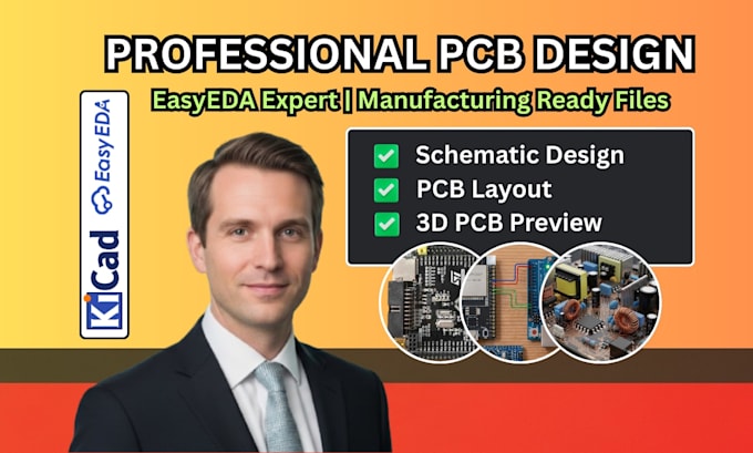 do pcb designing, gerber, bom, pnp in easyeda design software