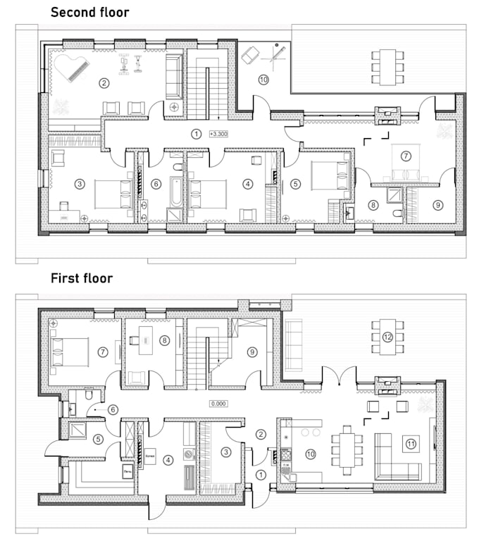 Draft 2d architectural floor plans, elevation in autocad by Aleena ...