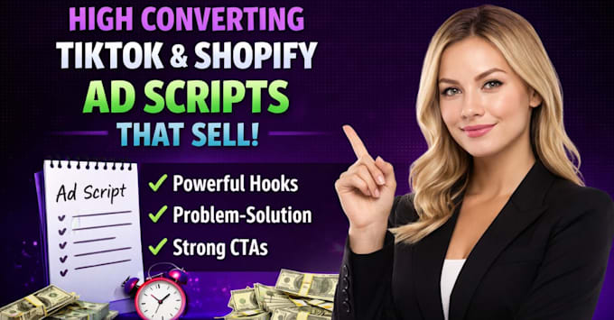 write high converting tiktok and shopify video ad scripts that sell