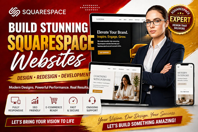 build squarespace website, redesign squarespace website, update squarespace