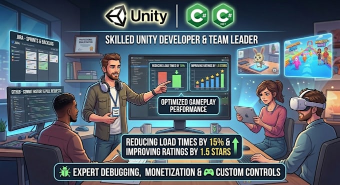 develop a unity 3d game for mobile, VR, or webgl