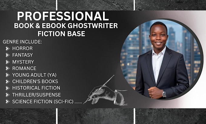 ghostwrite your fiction, romance, fantasy, children book and more