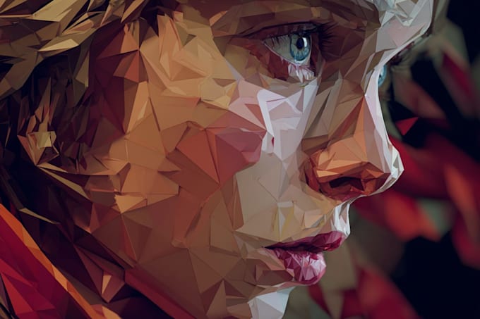 design a marvelous geometric low poly portrait illustration