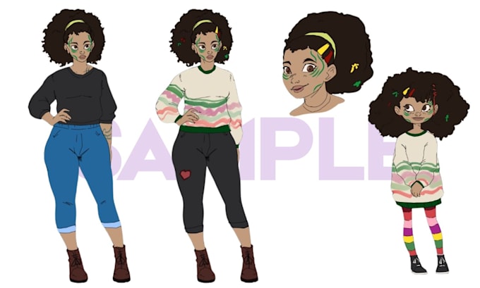 draw custom anime manga character design sheet graphics novel comic illustration