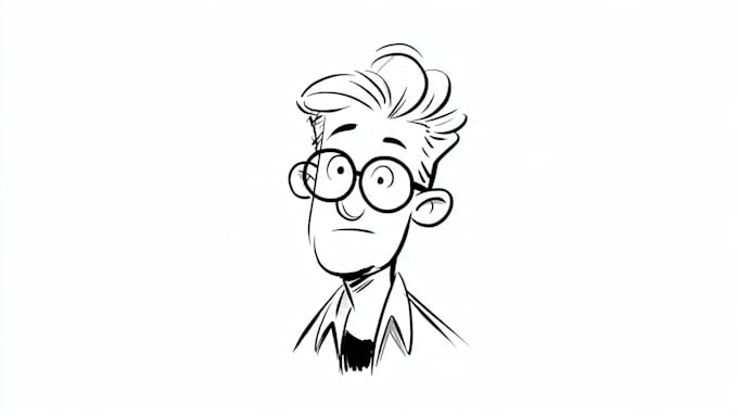 Simple Line Comic Drawing Draw simple cartoon line art illustration by Deanaguson | Fiverr