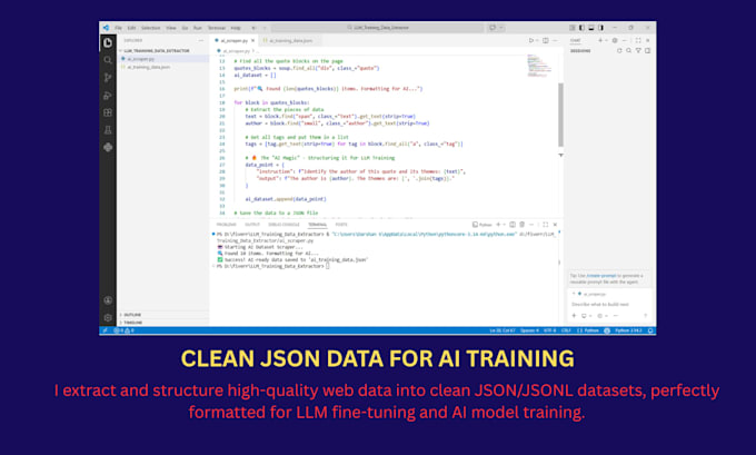 scrape any website and deliver clean structured data using python and ai