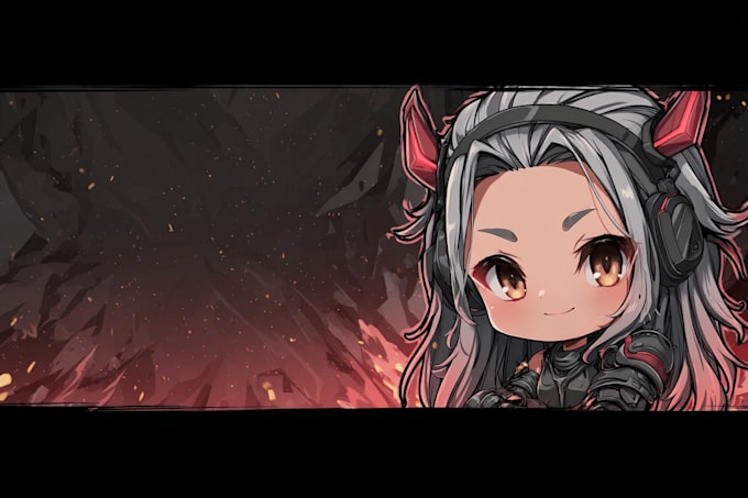 design custom anime banner for vtuber, twitch, discord, and stream
