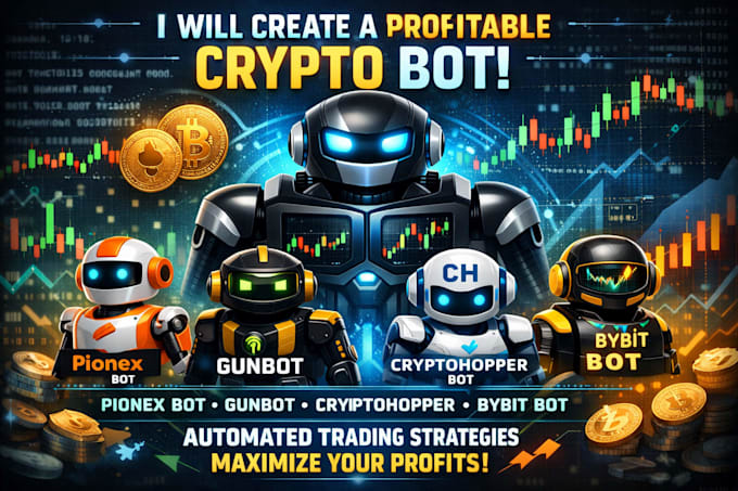 create a profitable crypto bot, pionex bot, gunbot, cryptohopper and bybit bot