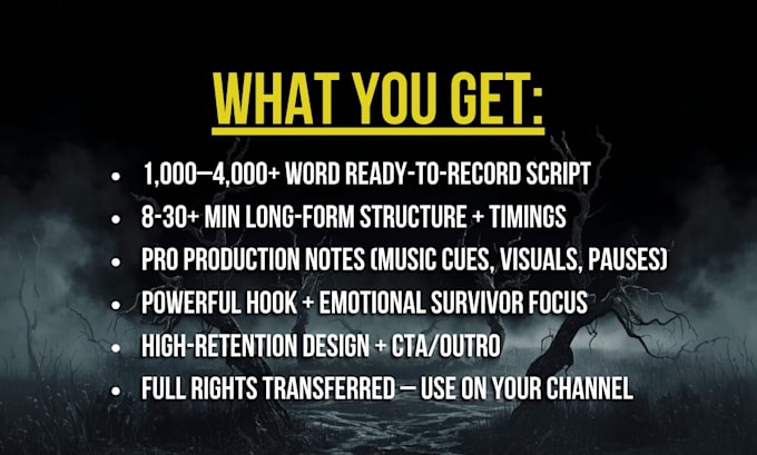 write dark documentary scripts for youtube