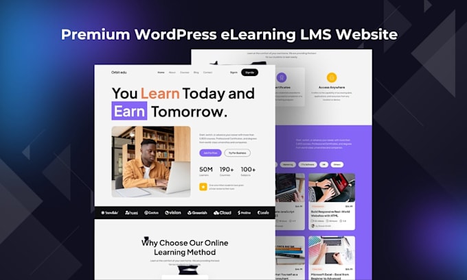 build learndash lms, buddyboss, wordpress membership and subscription website