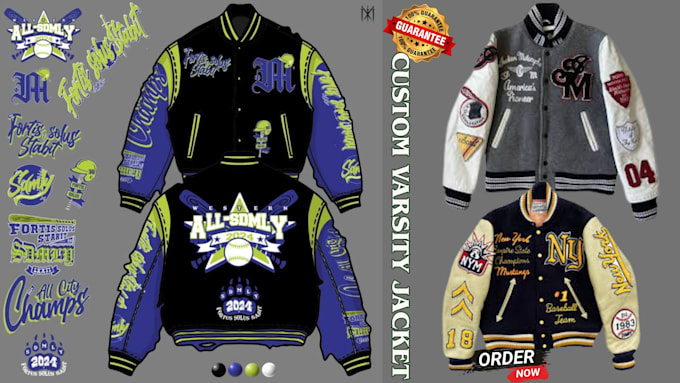 design custom varsity jacket, streetwear, and bomber jacket design