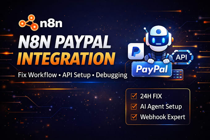 do n8n paypal integration, n8n automation, fix workflow and n8n API integration