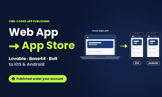 convert your lovable, base44 or bolt app to ios and android and publish it
