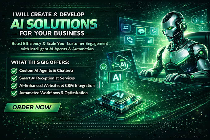 create, develop ai agent ai receptionist ai website ai chatbox for your business