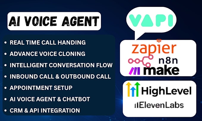 setup ai voice agent using vapi ai, retell ai, synthflow, eleven labs n8n expert