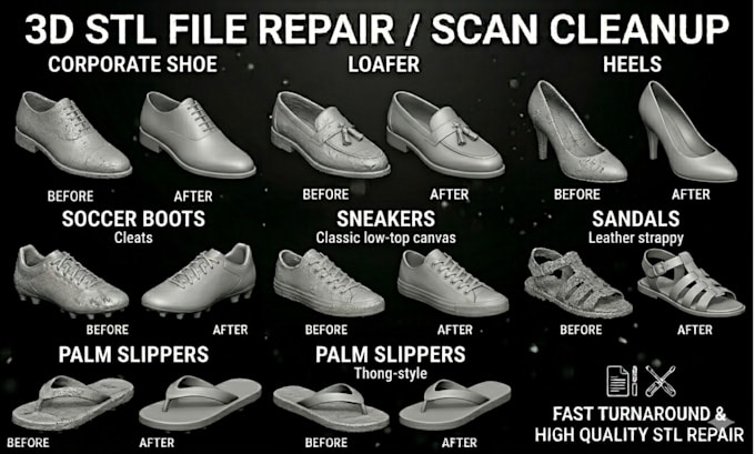 do stl file repair edit custom modification fix stl file 3d scan for 3d printing