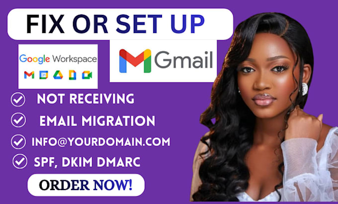 fix or setup google workspace, business domain emails, gmail, g suite, migration