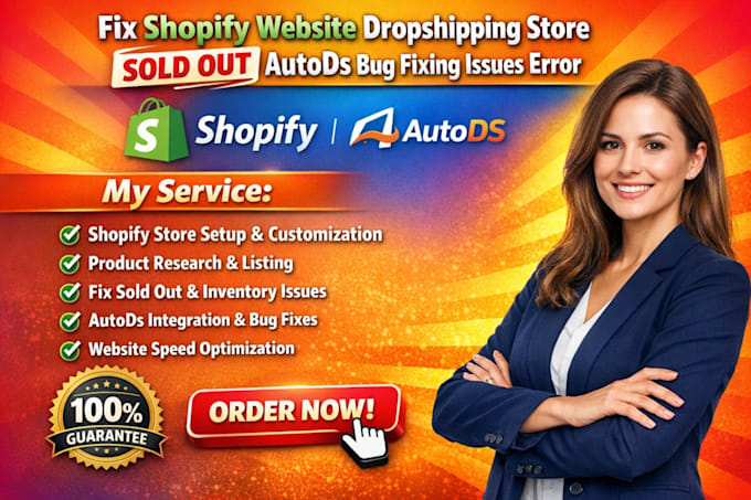 fix shopify website dropshipping store sold out autods bug fixing issues error