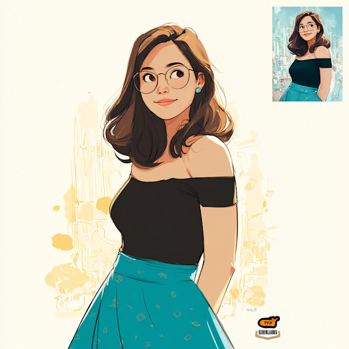 create a beautiful disney style portrait