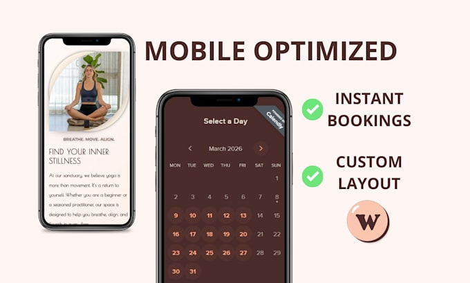 design a boutique yoga and wellness website with booking