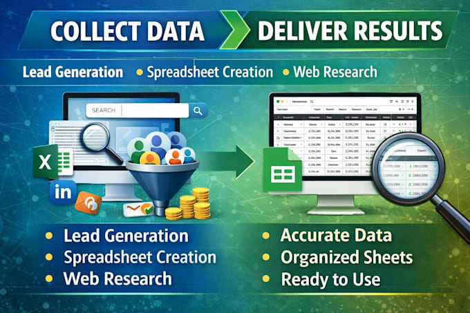 do web research and build clean excel sheets