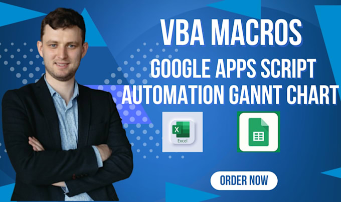 create vba macros, google apps script automation gannt chart spreadsheet