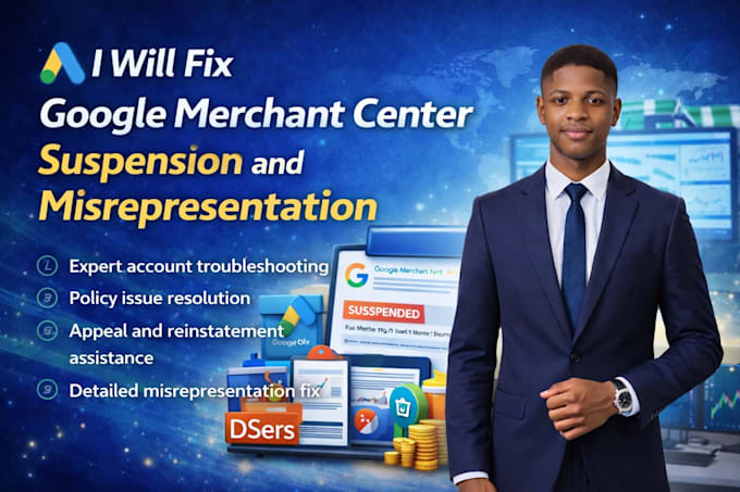 fix google merchant center misrepresentation suspension shopping ads issues