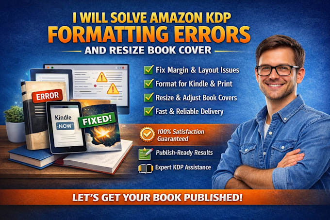 solve amazon KDP formatting errors and resize book cover