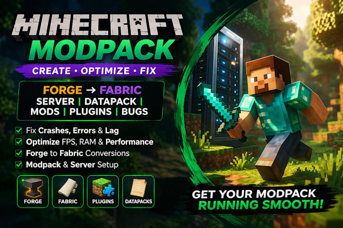 create optimize minecraft modpack forge to fabric server datapack mod plugin bug