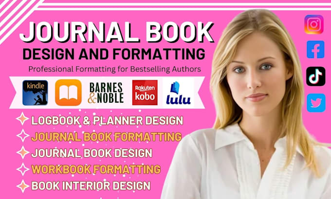 do journal formatting, journal design, workbook formatting, book layout design