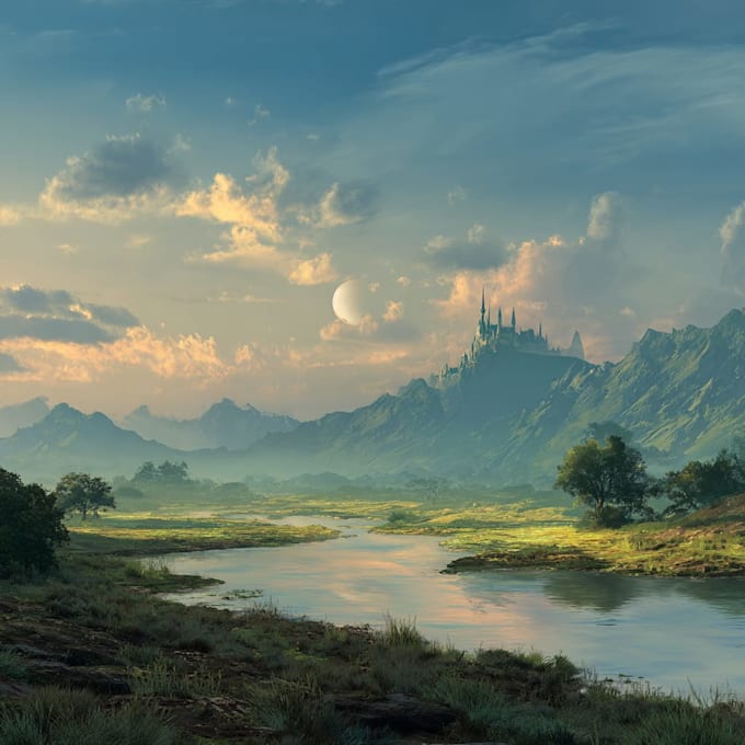 create digital art and background illustration for you