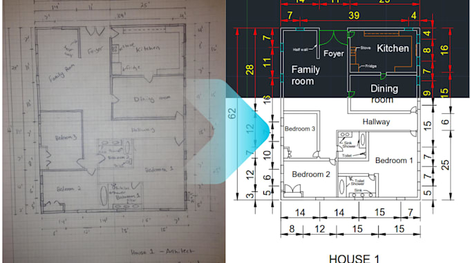 do accurate PDF to dwg conversion and professional cad drafting