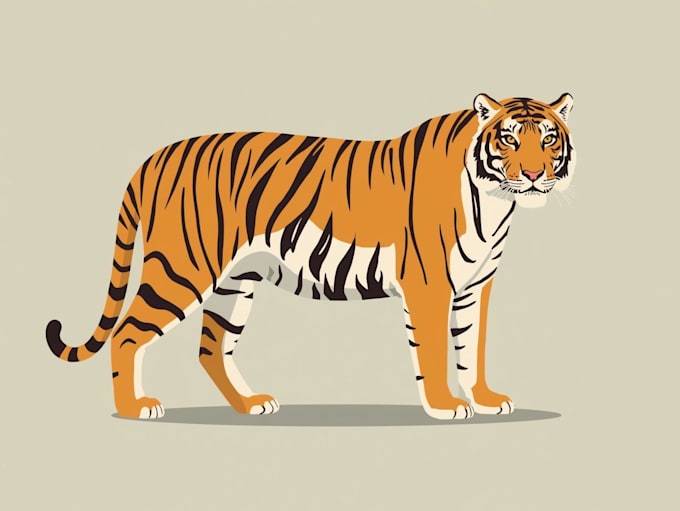 create vector tiger animal illustration