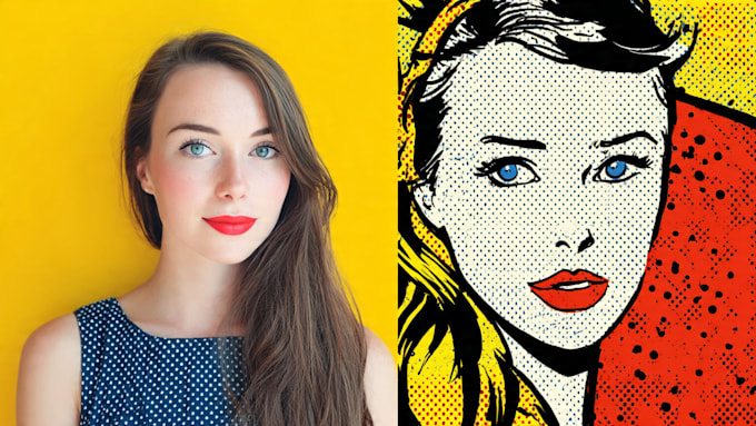 draw pop art portrait in roy lichtenstein style