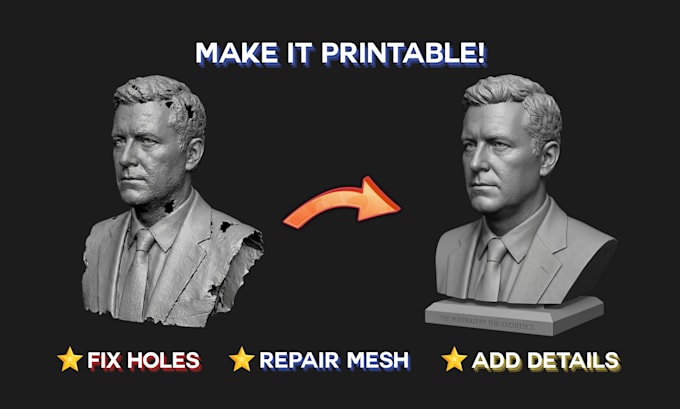 fix your ai generated or scanned 3d models for 3d printing