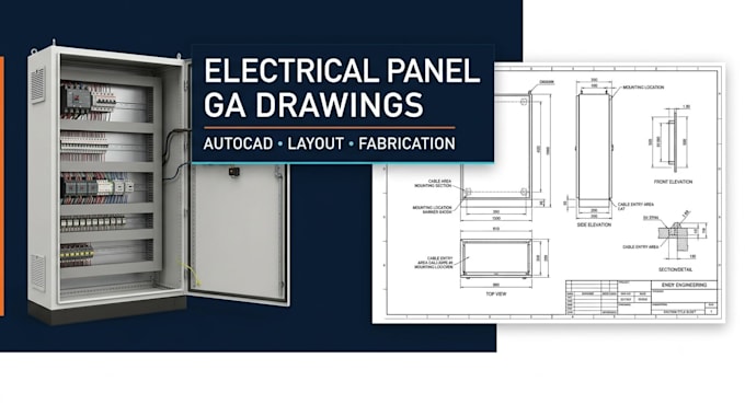 create professional electrical panel ga and fabrication drawings in autocad