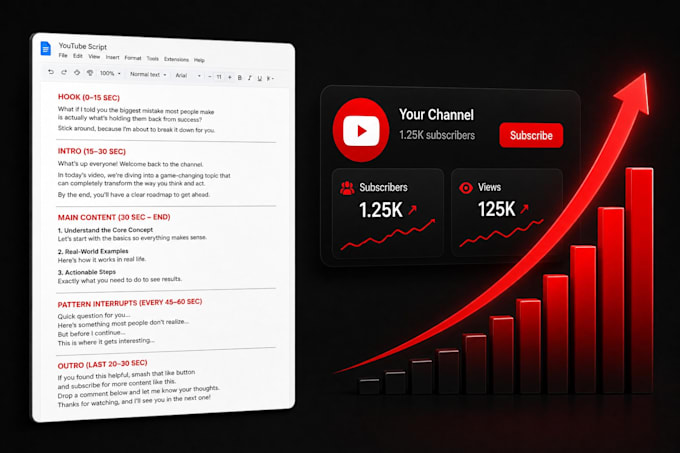 be your youtube scriptwriter for viral, high retention video scripts